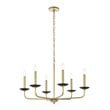 Living District Cohen 6-Light Mid-Century Style Metal Pendant in Black/Brass