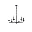Living District Cohen 6-Light Mid-Century Style Metal Pendant in Black Finish