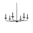 Living District Cohen 6-Light Mid-Century Style Metal Pendant in Black Finish