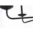 Living District Cohen 6-Light Mid-Century Style Metal Pendant in Black Finish