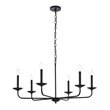 Living District Cohen 6-Light Mid-Century Style Metal Pendant in Black Finish
