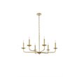 Living District Cohen 6-Light Mid-Century Style Metal Pendant in Brass
