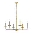 Living District Cohen 6-Light Mid-Century Style Metal Pendant in Brass