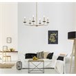 Living District Cohen 6-Light Mid-Century Style Metal Pendant in Black and Brass