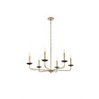 Living District Cohen 6-Light Mid-Century Style Metal Pendant in Black and Brass