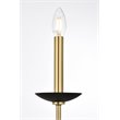 Living District Cohen 6-Light Mid-Century Style Metal Pendant in Black and Brass