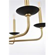Living District Cohen 6-Light Mid-Century Style Metal Pendant in Black and Brass