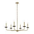 Living District Cohen 6-Light Mid-Century Style Metal Pendant in Black and Brass
