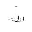 Living District Cohen 6-Light Mid-Century Style Metal Pendant in Black