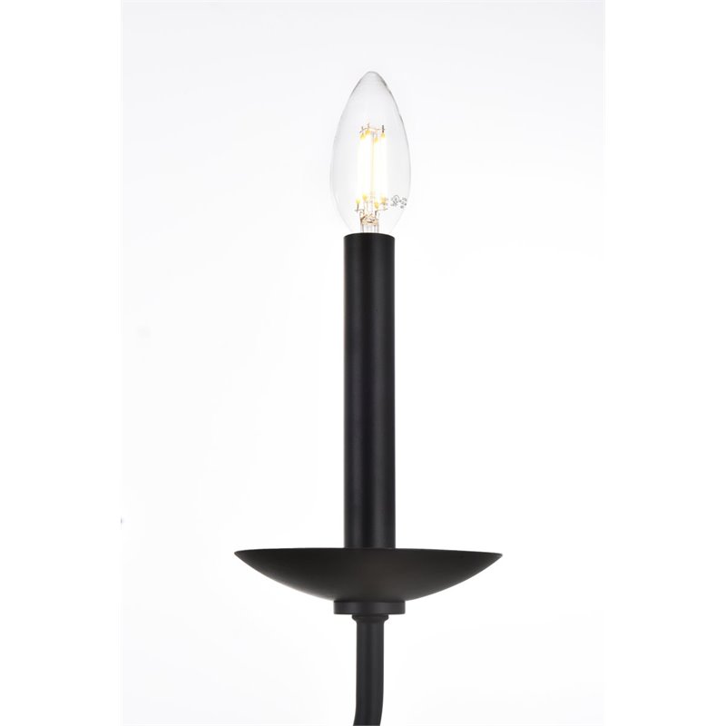 Living District Cohen 6-Light Mid-Century Style Metal Pendant in Black