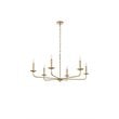 Living District Cohen 6-Light Mid-Century Metal Pendant in Brass