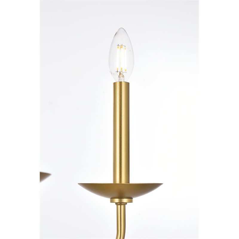 Living District Cohen 6-Light Mid-Century Metal Pendant in Brass