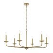 Living District Cohen 6-Light Mid-Century Metal Pendant in Brass