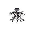 Living District Priscilla 4-Light Mid-Century Metal Flush Mount in Black