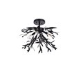 Living District Priscilla 4-Light Mid-Century Metal Flush Mount in Black
