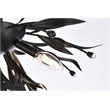 Living District Priscilla 4-Light Mid-Century Metal Flush Mount in Black