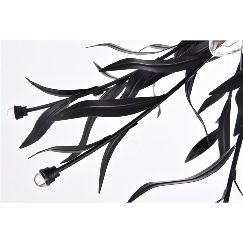 Living District Priscilla 4-Light Mid-Century Metal Flush Mount in Black