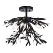Living District Priscilla 4-Light Mid-Century Metal Flush Mount in Black