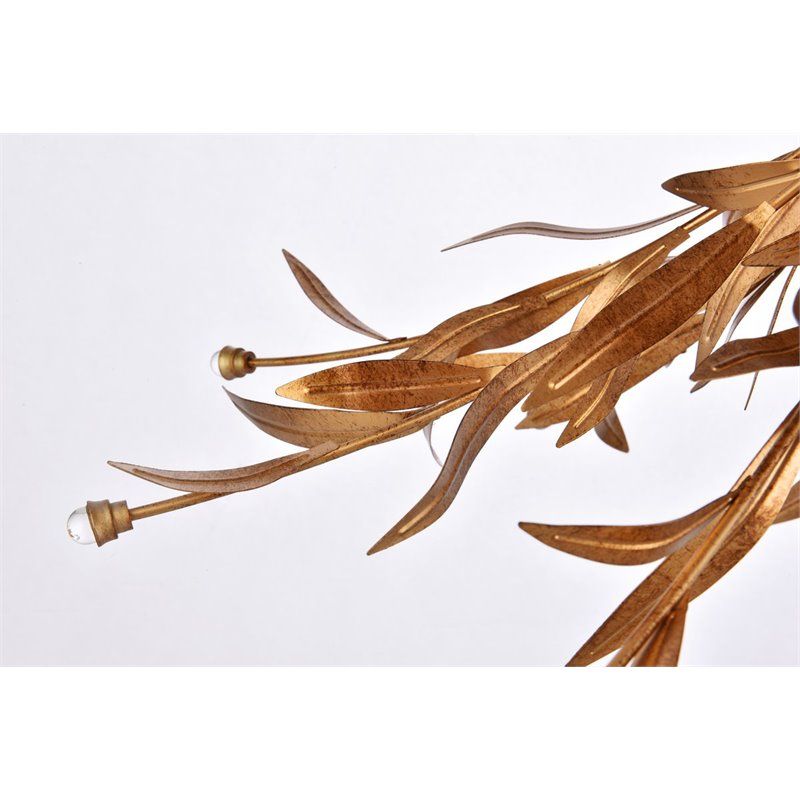 Living District Priscilla 4-Light Mid-Century Metal Flush Mount in Gold Leaf