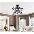 Living District Priscilla 4-Light Mid-Century Metal Flush Mount in Black