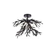Living District Priscilla 4-Light Mid-Century Metal Flush Mount in Black