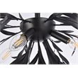 Living District Priscilla 4-Light Mid-Century Metal Flush Mount in Black