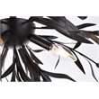 Living District Priscilla 4-Light Mid-Century Metal Flush Mount in Black