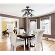 Living District Priscilla 4-Light Mid-Century Metal Flush Mount in Black