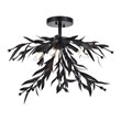 Living District Priscilla 4-Light Mid-Century Metal Flush Mount in Black
