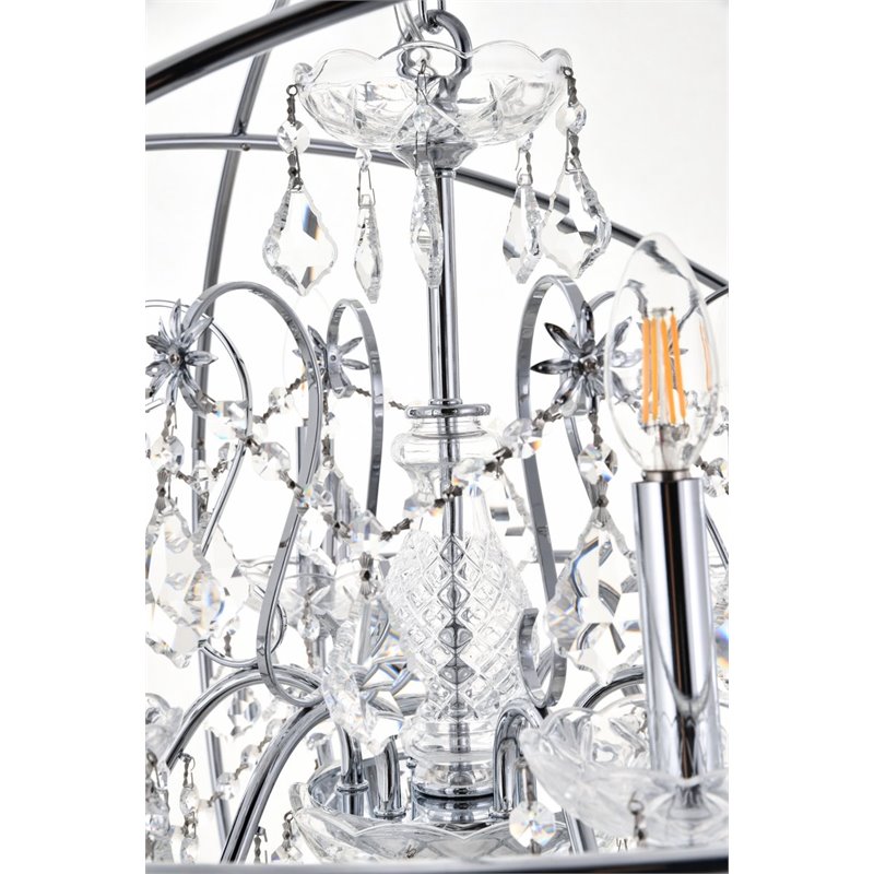 Living District Cordelia 6-Light Transitional Metal Pendant in Chrome