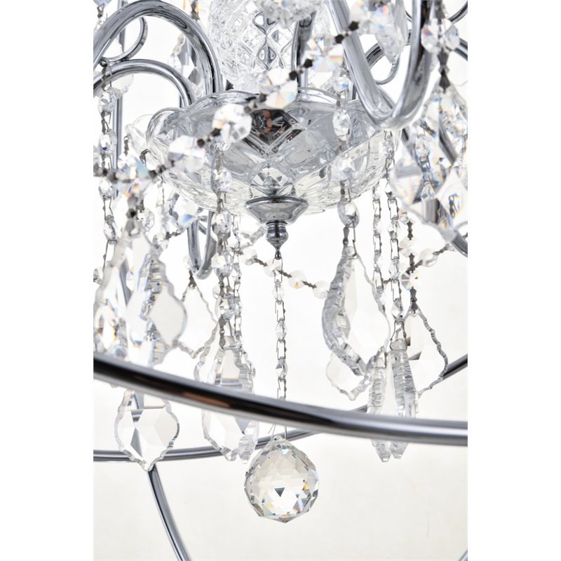Living District Cordelia 6-Light Transitional Metal Pendant in Chrome
