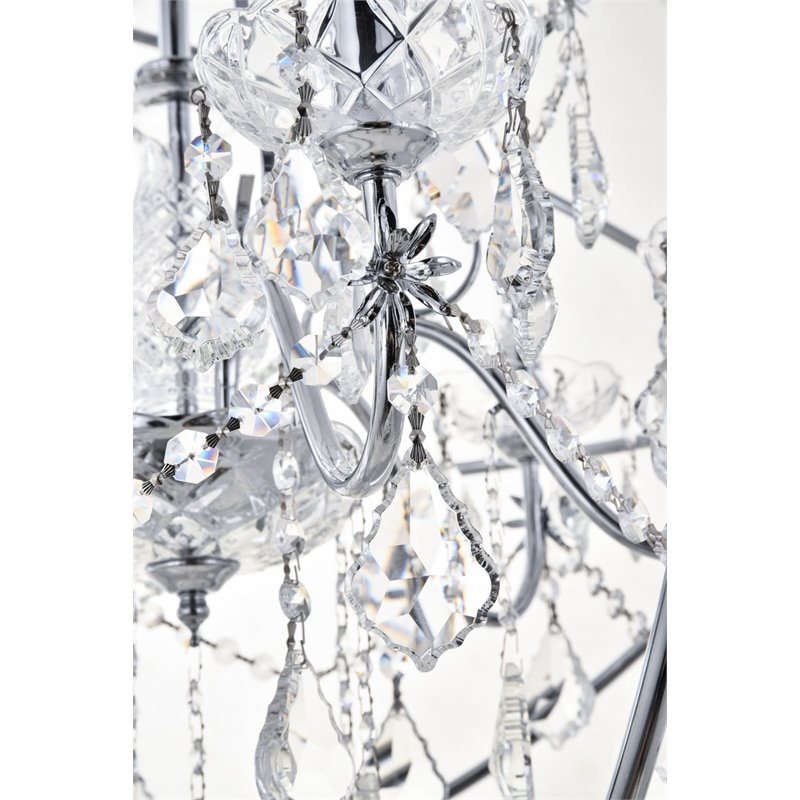 Living District Cordelia 6-Light Transitional Metal Pendant in Chrome