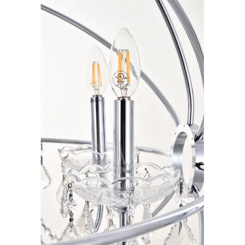 Living District Cordelia 8-Light Transitional Metal Pendant in Chrome