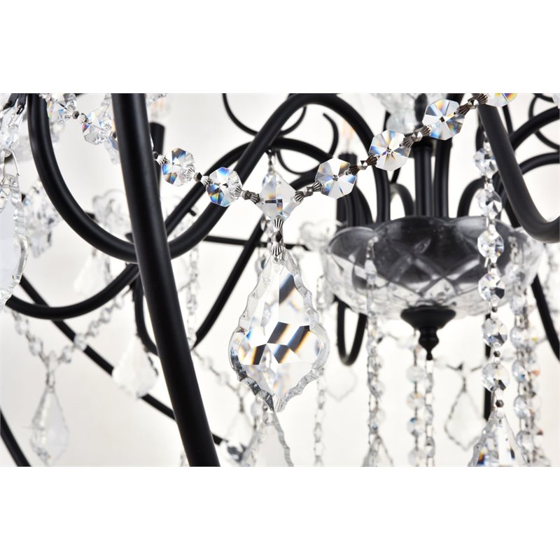 Living District Cordelia 8-Light Transitional Metal Pendant in Black