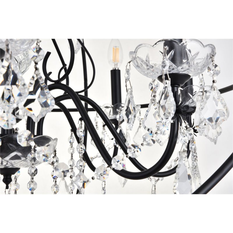 Living District Cordelia 8-Light Transitional Metal Pendant in Black