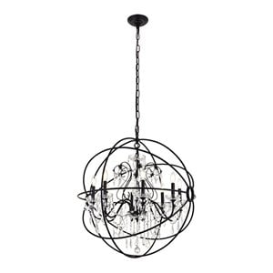 Living District Cordelia 8-Light Transitional Metal Pendant in Black