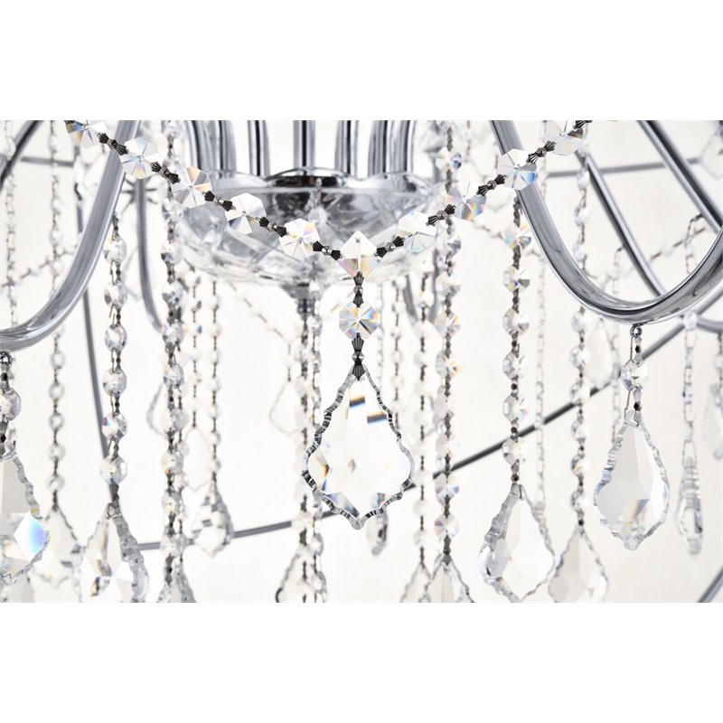 Living District Cordelia 12-Light Transitional Metal Pendant in Chrome