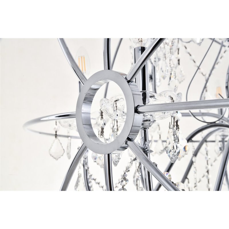 Living District Cordelia 12-Light Transitional Metal Pendant in Chrome