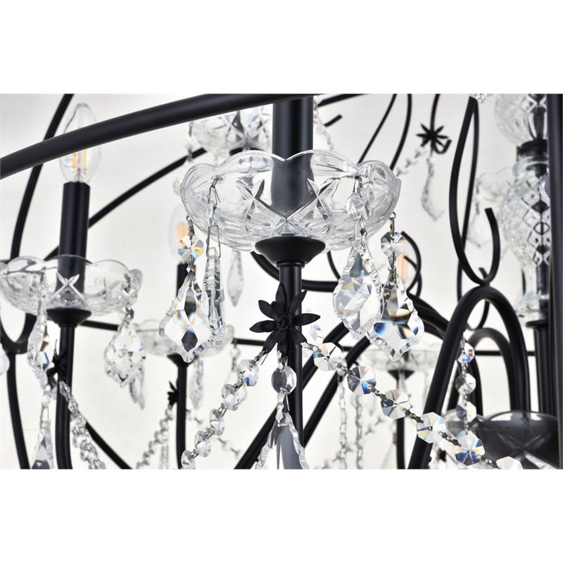 Living District Cordelia 12-Light Transitional Metal Pendant in Black
