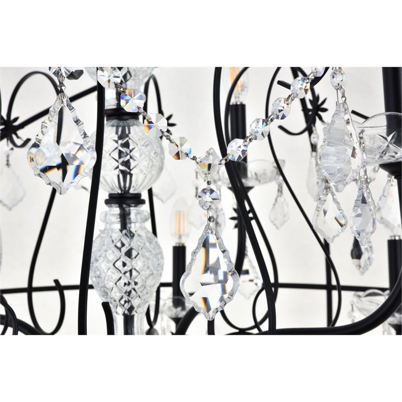 Living District Cordelia 12-Light Transitional Metal Pendant in Black