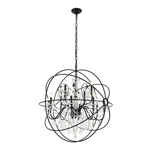 Living District Cordelia 12-Light Transitional Metal Pendant in Black