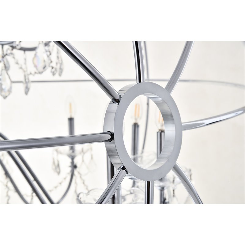 Living District Cordelia 24-Light Transitional Metal Pendant in Chrome