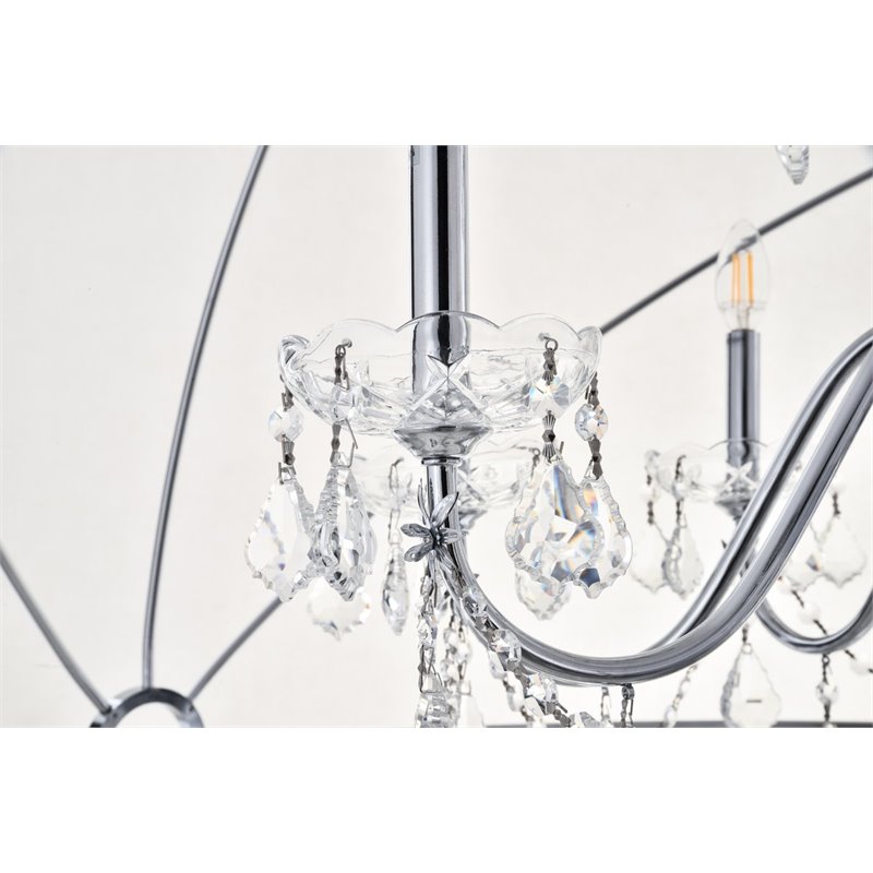 Living District Cordelia 24-Light Transitional Metal Pendant in Chrome