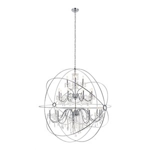 Living District Cordelia 24-Light Transitional Metal Pendant in Chrome