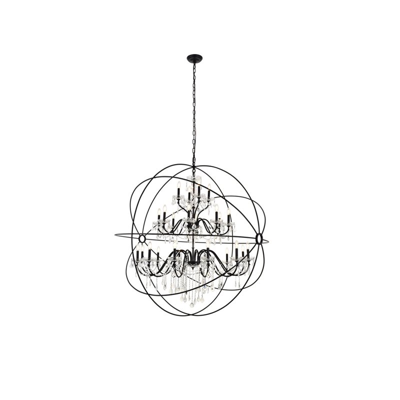Living District Cordelia 24-Light Transitional Metal Pendant in Black
