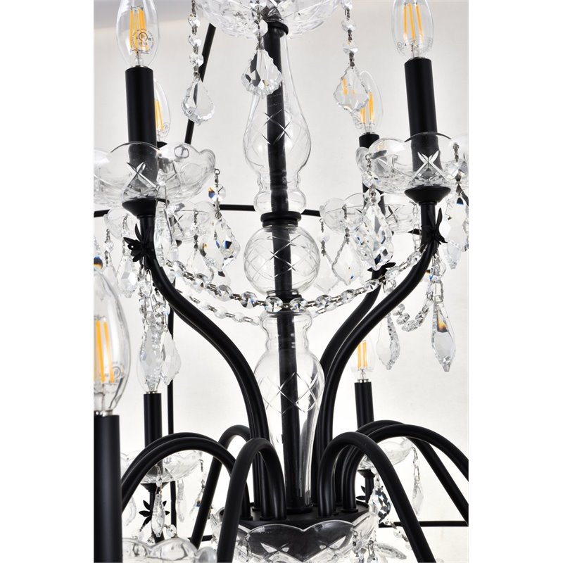 Living District Cordelia 24-Light Transitional Metal Pendant in Black