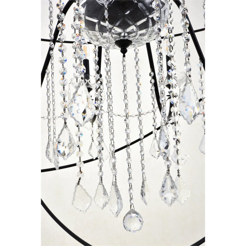 Living District Cordelia 24-Light Transitional Metal Pendant in Black