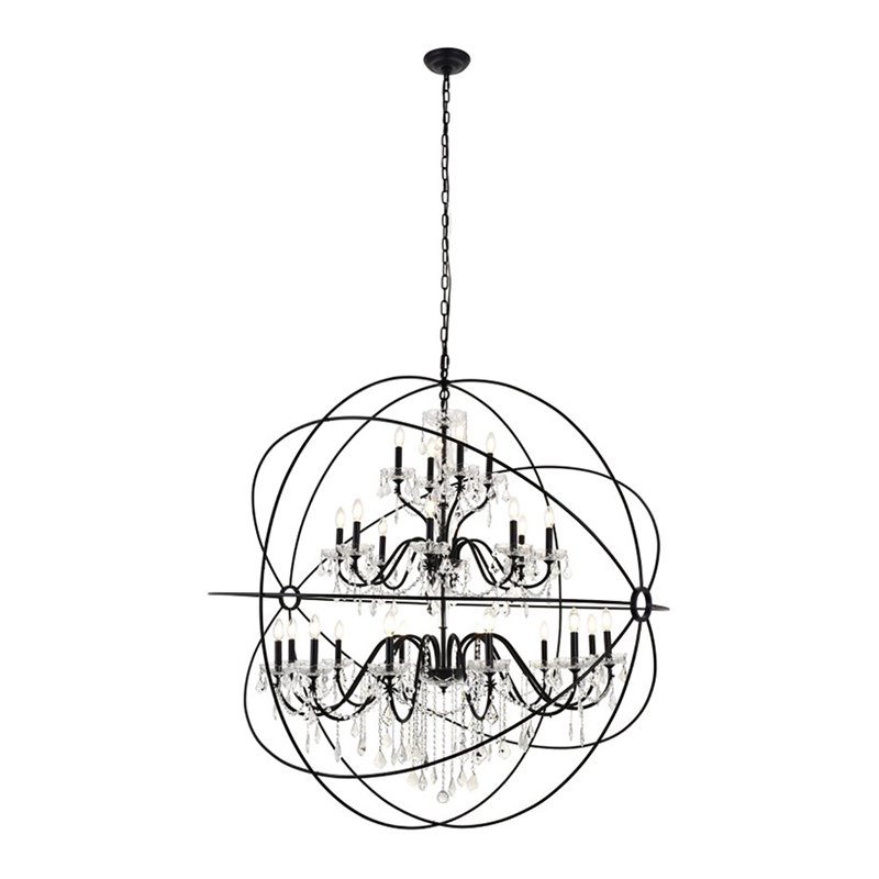Living District Cordelia 24-Light Transitional Metal Pendant in Black