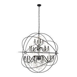 Living District Cordelia 24-Light Transitional Metal Pendant in Black
