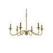 Living District Rohan 6-Light Transitional Metal Chandelier in Brass Finish